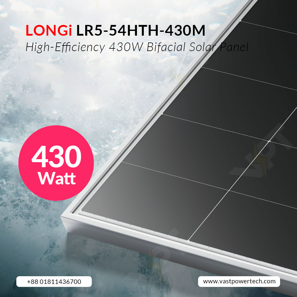 longi lr5 54hth 430m – high efficiency 430w mono solar panel